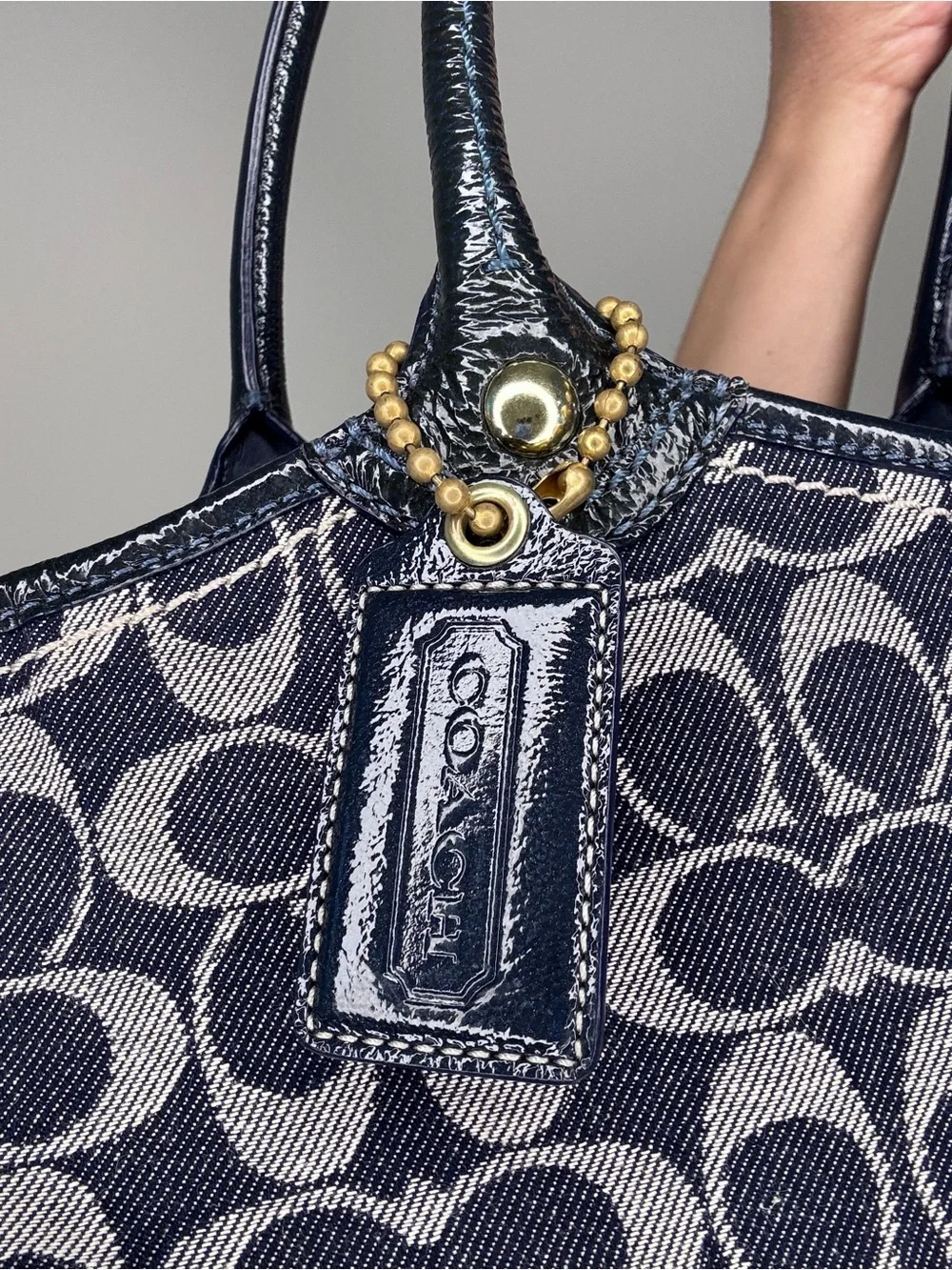Coach Denim Bleecker Tattersall PRISTINE